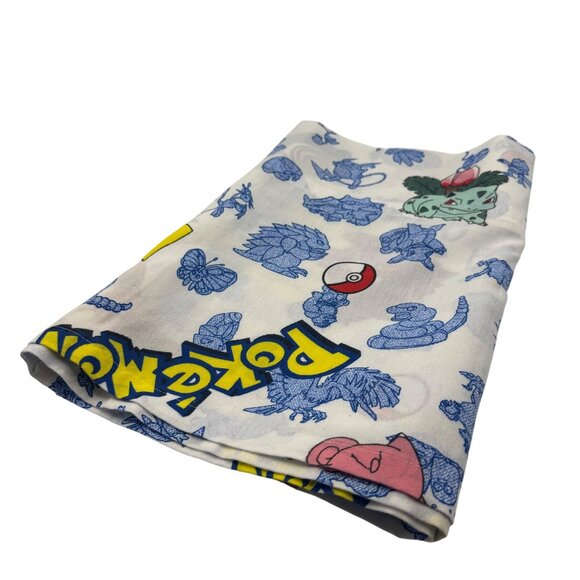 Vintage Pokemon Themed Cotton Window Valance With Psyduck & Pikachu Print - Picture 1 of 7